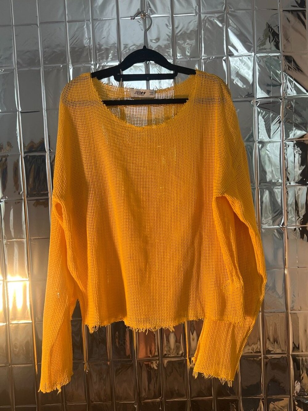 Zara x Twojeys Men's Limited Edition Long Sleeve Mesh Knit Sweater Size Large